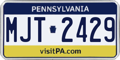 PA license plate MJT2429