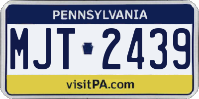 PA license plate MJT2439