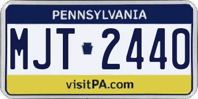 PA license plate MJT2440