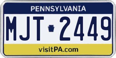 PA license plate MJT2449