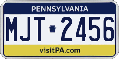 PA license plate MJT2456