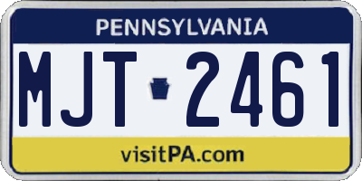 PA license plate MJT2461