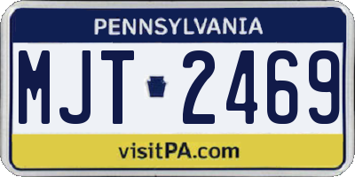 PA license plate MJT2469