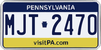 PA license plate MJT2470