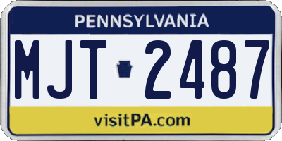 PA license plate MJT2487