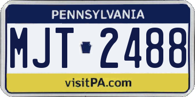 PA license plate MJT2488