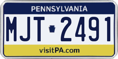 PA license plate MJT2491