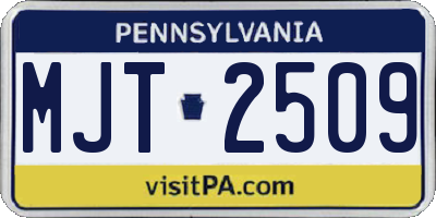 PA license plate MJT2509