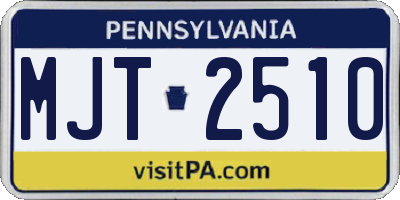PA license plate MJT2510