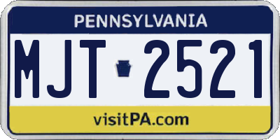 PA license plate MJT2521