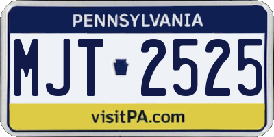 PA license plate MJT2525