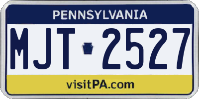 PA license plate MJT2527