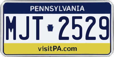PA license plate MJT2529