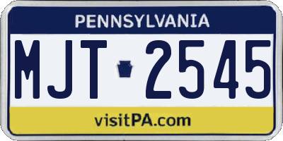 PA license plate MJT2545