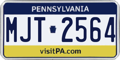 PA license plate MJT2564