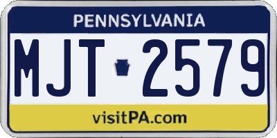 PA license plate MJT2579
