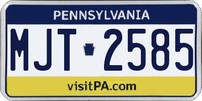 PA license plate MJT2585