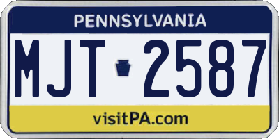 PA license plate MJT2587