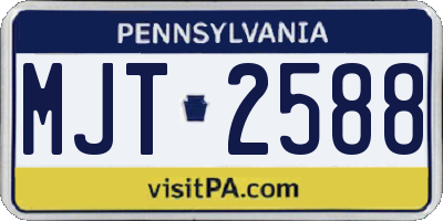 PA license plate MJT2588