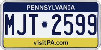 PA license plate MJT2599
