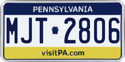 PA license plate MJT2806