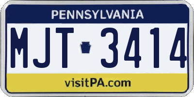 PA license plate MJT3414