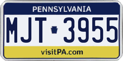 PA license plate MJT3955