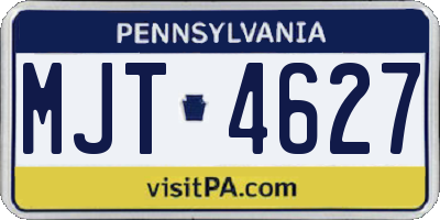 PA license plate MJT4627