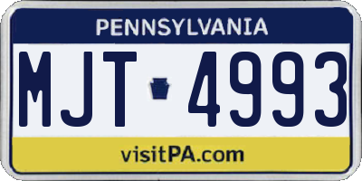 PA license plate MJT4993