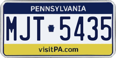 PA license plate MJT5435