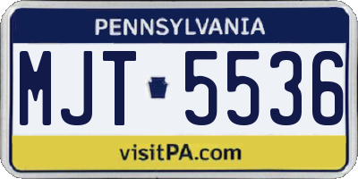 PA license plate MJT5536