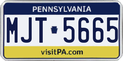 PA license plate MJT5665