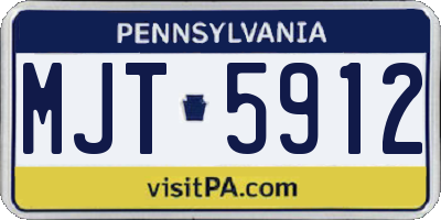 PA license plate MJT5912