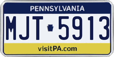 PA license plate MJT5913
