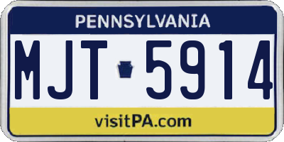 PA license plate MJT5914