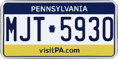 PA license plate MJT5930
