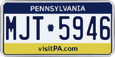 PA license plate MJT5946