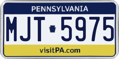 PA license plate MJT5975