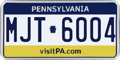 PA license plate MJT6004