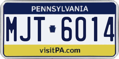 PA license plate MJT6014