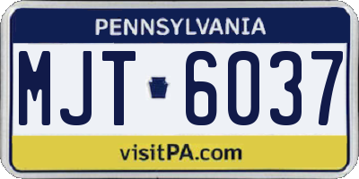 PA license plate MJT6037