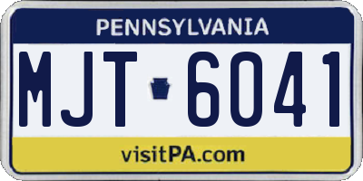 PA license plate MJT6041