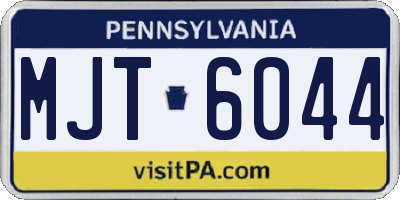 PA license plate MJT6044