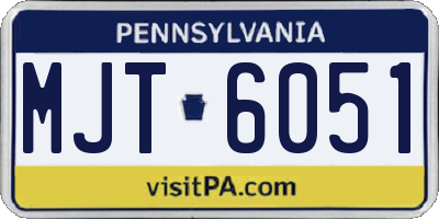 PA license plate MJT6051