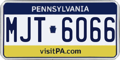 PA license plate MJT6066