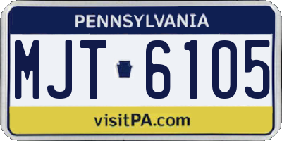 PA license plate MJT6105