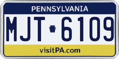 PA license plate MJT6109