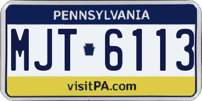 PA license plate MJT6113