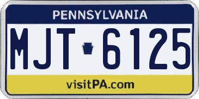 PA license plate MJT6125