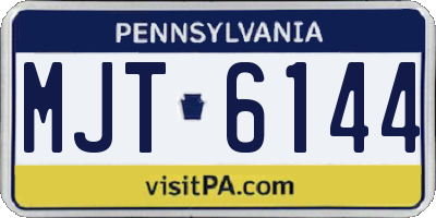 PA license plate MJT6144